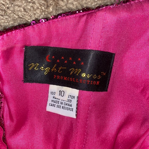 Pink sequin mermaid gown. Size 10. Worn once. GORGEOUS! - Picture 3 of 7